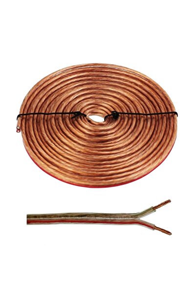 TAYFUN Cg 2x1,5mm Şeffaf 25 Metre Bakır Cu Hoparlör Kablosu