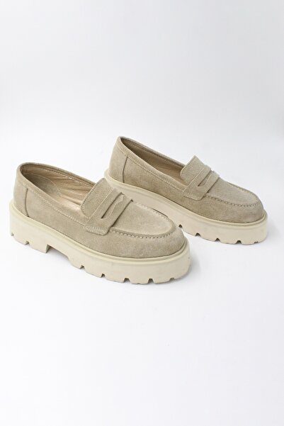 ENDİCAN 318 6782 Kadın Hakiki Deri Ayakkabı BEJ SUET