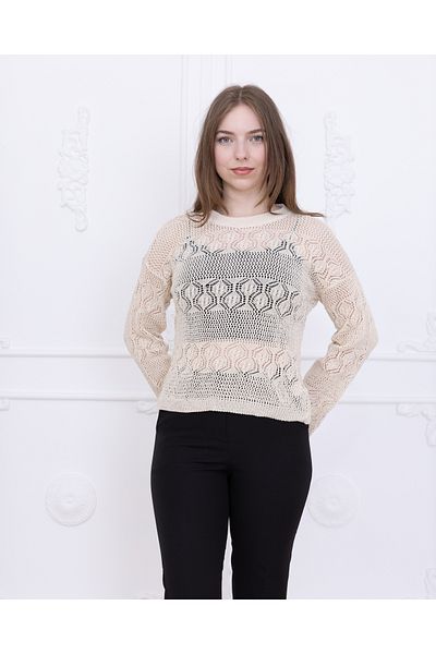 Ugdelia Women's Openwork Hollowed Seasonal Summer Patterned Blouse Women's Knitwear Sweater E001