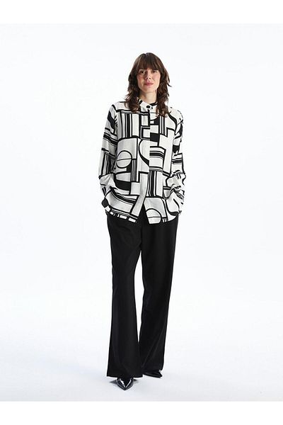 LC Waikiki Judge Collar Patterned Women's Shirt Tunic (S5)