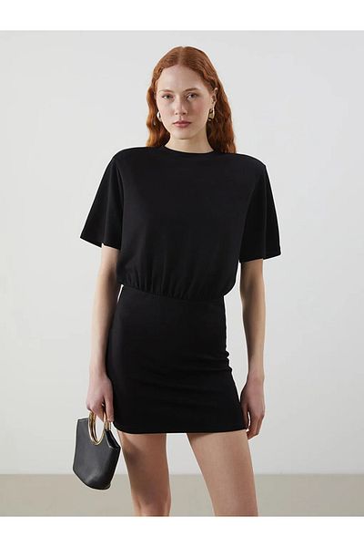 LC Waikiki Lcw Vision Black Crew Neck Women's Dress