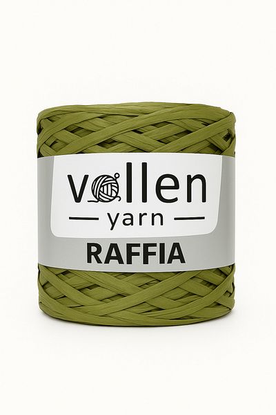vollen yarn Premium 200gr Σχοινί Raffia, Σχοινί Raffia Paper, Σχοινί Raffia, Σχοινί τσάντας, Σχοινί Supla, Raffia, Oil Green