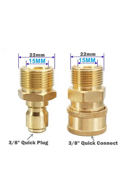 Choice Male M22 15mm 1 Pair Brass 3/8 Inch Quick Release Connector With M22 Thread 14&15mm Pin Adaptor For