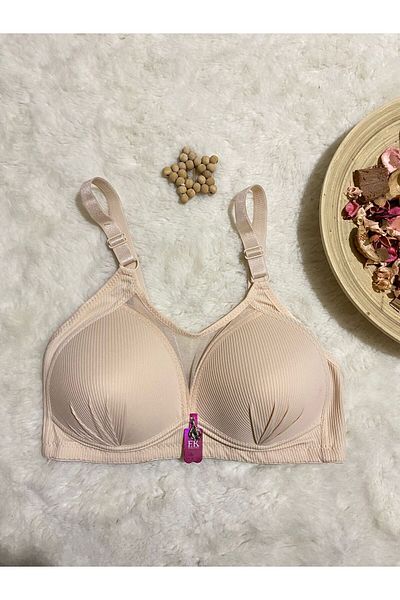 F.K Tulle Detailed Unwired and Unpadded Gathering Bra