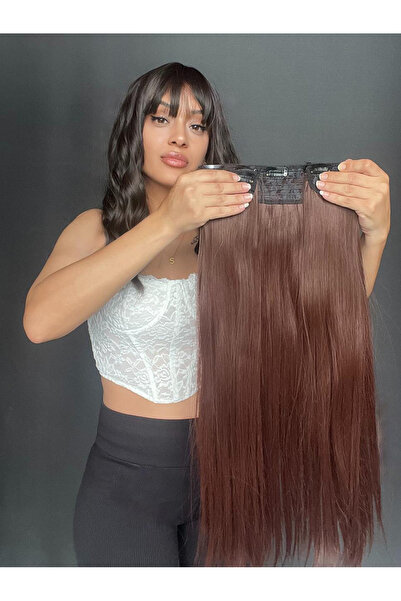 Suzan Peruk Düz Yarımay+2 yan Çıtçıt Tam set -Geniş Parça Yarımay Çıtçıt Saç ...