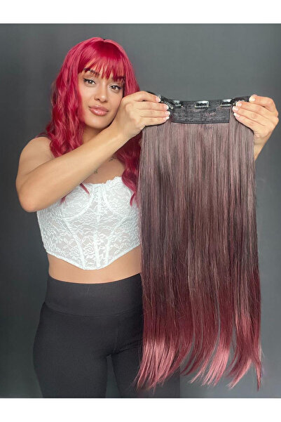 Suzan Peruk Düz Yarımay+2 yan Çıtçıt Tam set -Geniş Parça Yarımay Çıtçıt Saç ...