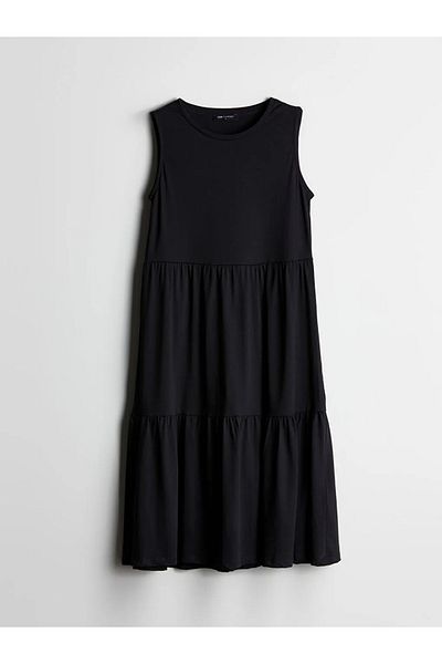LC Waikiki Lcw Comfort Black Crew Neck Sleeveless Dress