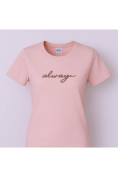 trender Always Print Slim Fit Pink Women's T-Shirt