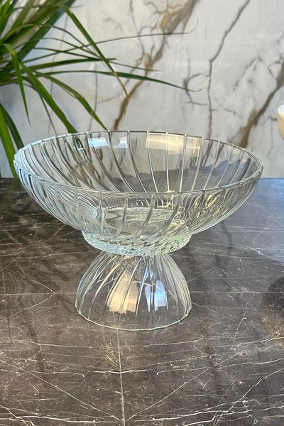 MAY HOME Frisbee Footed Glass Bowl & Salad Fruit Presentation