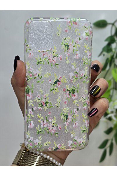 Magic Ring Iphone 11 Uyumlu Çiçekler Desenli Şeffaf Telefon Kılıfı