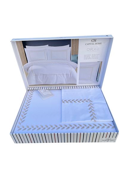 Capital Home Embroidered Double Personality 6-Piece Duvet Cover Set 100% Cotton