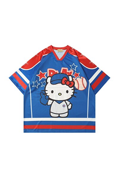 Gofeel Hello Kitty Cute Mavi Jersey Oversize Forma