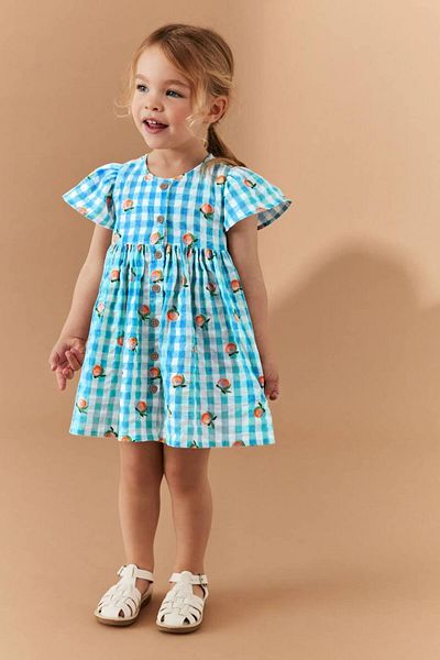 Tiny Girl's Peach Patterned Dress