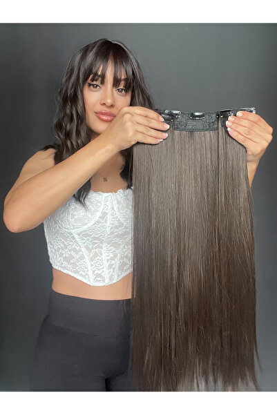 Suzan Peruk Düz Yarımay+2 yan Çıtçıt Tam set -Geniş Parça Yarımay Çıtçıt Saç ...