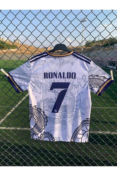 BARBITOS Reall-Madrid Ronaldo Dragon Dragon White Design Supporter Adult Jersey Asf11