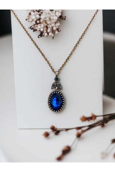 FAYRA ACCESSORIES Kristal Taşlı Oval Kesim Kolye