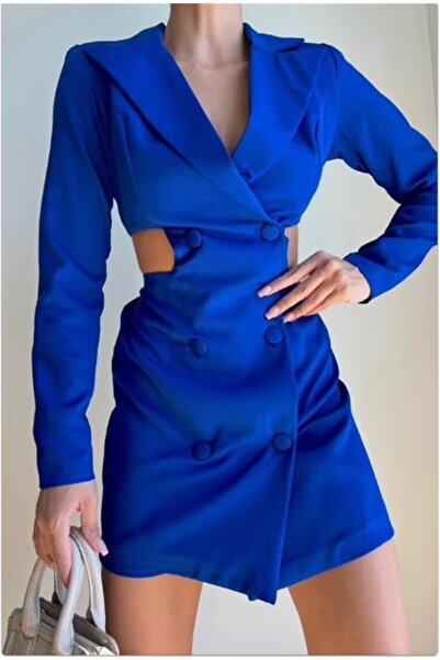 TheShine Şort Elbise - Saks Pamuk