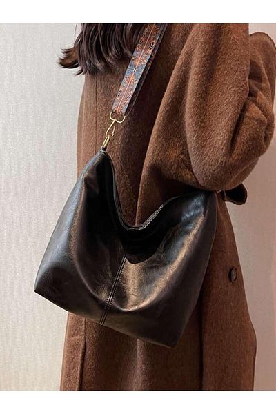 Bambus Home Bohemian Style Ethnic Patterned Faux Leather Straps Women Hand And Shoulder Bag