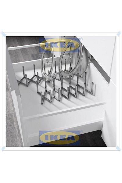 IKEA Variera Stainless Steel Pot Lid Stand, 14X10 cm
