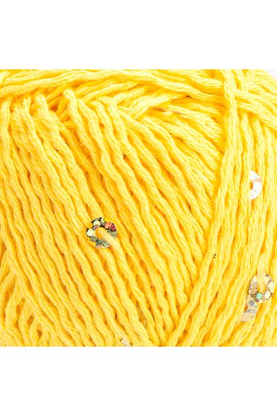 Yarnart Cotton Gold Paillettes Yellow 7106 Sparkling Sequin Hand Knitting Yarn