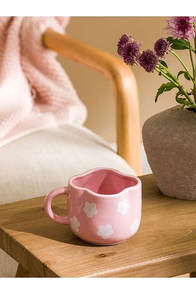 LC Waikiki Lcw Home Pink Flower Printed Ceramic Mug 300 ml