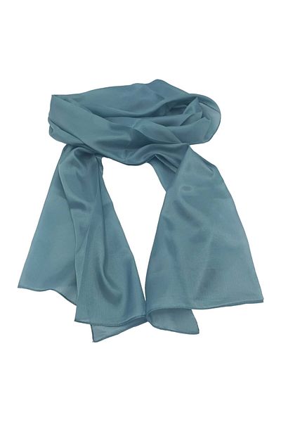 EVoStyle Esarfă din Matase 100%, Fină și versatilă, Culoare Albastru-Verde, 45 cm x 155 cm