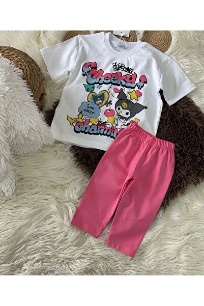 babymoon kids devojčica, gornji i donji deo, kratki rukavi, kuromi set