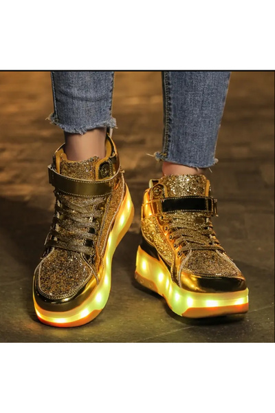 Yasee Özel Yapım LED Isikli tekerlekli şarj edilebilir kapanır tekerlekli