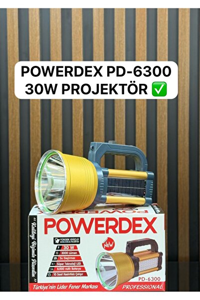 powerdex PD-6300 30W 3000 Lümen Yüksek Güçlü Güneş Enerjili Projektör