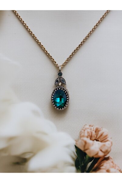 FAYRA ACCESSORIES Kristal Taşlı Oval Kesim Kolye