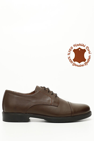 GÖNDERİ(R) BROWN ANTIQUE Gön جلد طبيعي جولة تو الدانتيل يصل أحذية رجالية عادي...