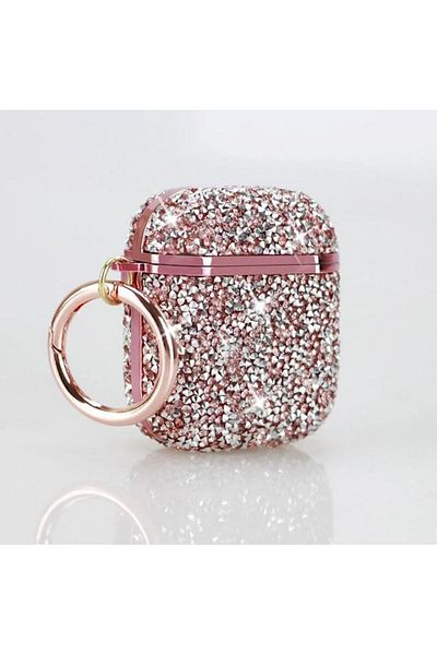 REDz Accessories Case For Apple Airpods 1/2, Full Protection, Carabiner, Pink