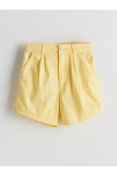 LC Waikiki Lcw kids yellow adjustable elastic waist girls' shorts