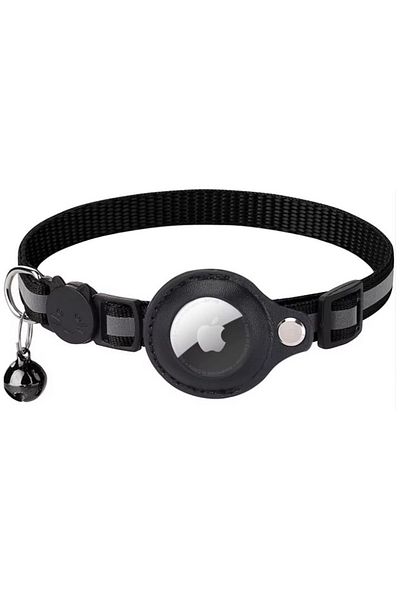 REDz Accessories Animal Collar For Airtag, Reflective, Bell, Textile, Black