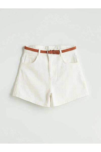 LC Waikiki Lcw Kids Ecru Basic Girl Jean Shorts