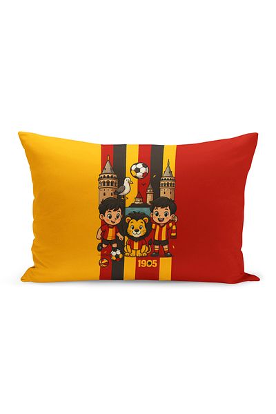 Bertille Home Copil Bebeluș Galben Roșu Fan Fotbal Seria Husă de pernă (Husă de pernă)