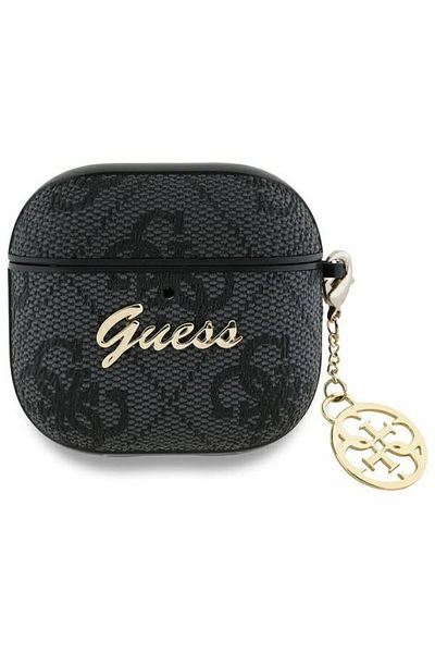 REDz Accessories Guess Case for Apple AirPods 4 GUA4G4GSMK, PU 4G, Charm, Black