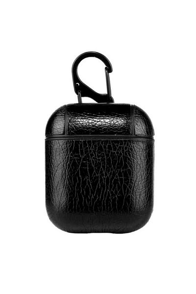 REDz Accessories Elite Case, Compatible With Airpods 1/2, Select Look, Shockproof Protection, Leather Look, Black