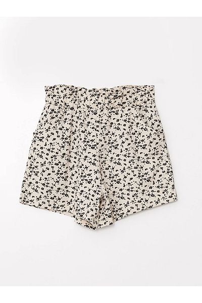 LC Waikiki Lcw Kids Ecru Elastic Waist Girls Shorts