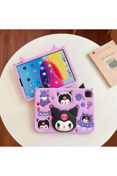 Deppo Trend Samsung Galaxy Tab A9 Compatible Case Figured Standable Hanging Protective Silicone Tablet Back Cover