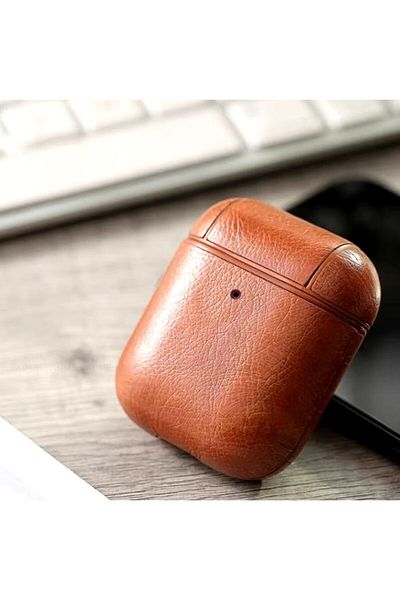 REDz Accessories Elite Case, Compatible With Airpods 1/2, Select Look, Shock Protection, Leather Look, Brown