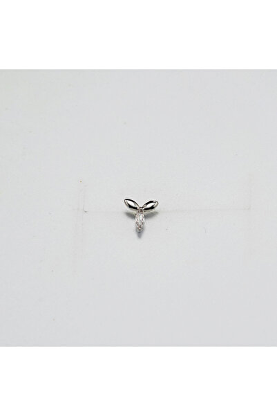 Piercing by Sever Çiçek Yaprak Çelik Piercing… Gümüş/Silver Renkli ve Şeffaf ...