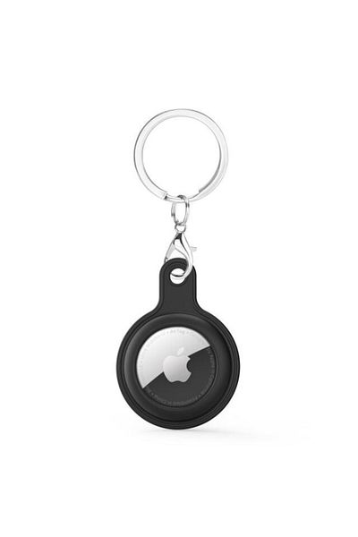 REDz Accessories Case for Apple Airtag, Keychain Type, Silicone, Black