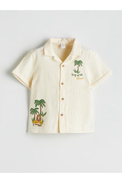 LC Waikiki Lcw Kids Embroidered Boy's Shirt and Shorts 2-Piece (S5)