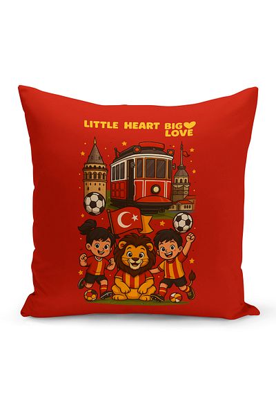 Bertille Home Copil Bebeluș Galben Roșu Fan Fotbal Seria Husă de pernă (Husă de pernă)