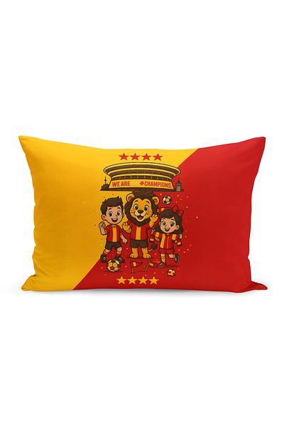 Bertille Home Copil Bebeluș Galben Roșu Fan Fotbal Seria Husă de pernă (Husă de pernă)