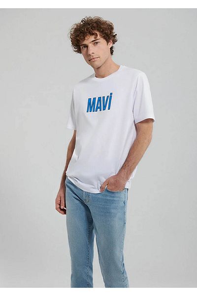 Mavi Logo Printed White Men's T-Shirt M066842-620
