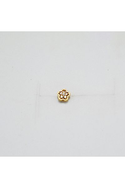 Piercing by Sever Flower Model Stylish Steel Piercing Gold/Gold Color and Transparent Stone (Targus Helix Conch Flat)