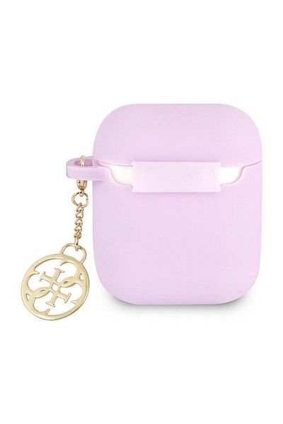 REDz Accessories Guess Protective Case for Apple AirPods 1/2, GUA2LSC4EU, Silicone Charm 4G Collection, Purple