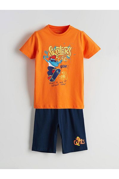 LC Waikiki Lcw Kids Crew Neck Boy's Pajamas Set with Shorts